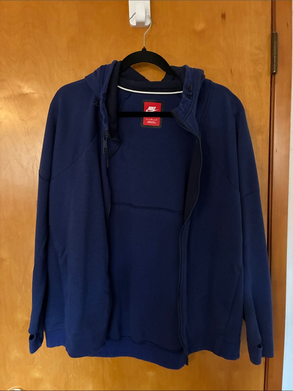 Nike Navy Zip-Up Hoodie in Deep Blue